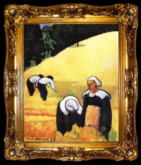 framed  Emile Bernard The Harvest(Breton Landscape), ta009-2